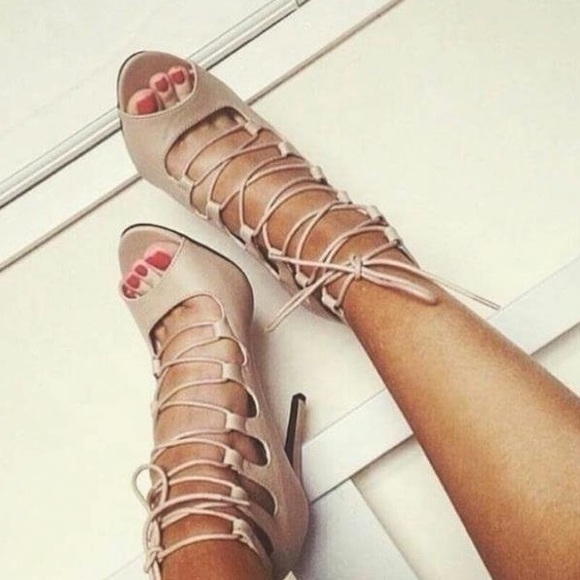 Lace Up High Heeled Sandals sued - Picture 2 of 6